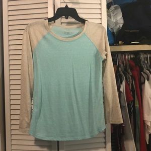 Blue and crime long sleeve top